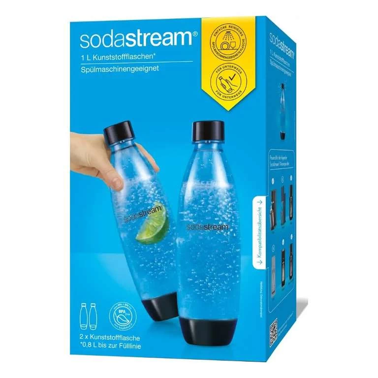 SodaStream DuoPack Fuse 2x 1L KST-Flasche - Spülmaschinengeeignet (BPA Frei) - PET-Flaschen (Prime)